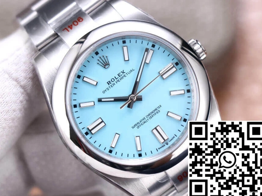 Turquoise Rolex EW M124300-0006 Perpetual Factory Dial Oyster 41MM Blue 0408